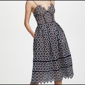 Gianni Bono scallop hem navy dress!